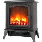 Anslut Volně stojící elektrický krb s topením 2000 W 36,5 x 46 x 23 cm černý – Zboží Dáma