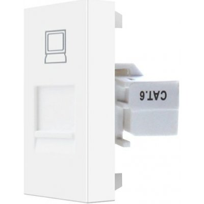 WELAIK datová zásuvka polomodul COM/RJ45 CAT6 -1 bílá A82COW – Zboží Živě