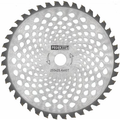 Nůž křovinořezu (kotouč) (D255*25.4) 40T karbid wolframu PROCRAFT | H/P-40T – Zboží Mobilmania