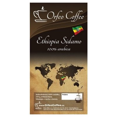 Orfeo coffee Ethiopia Sidamo 100% arabika zrnková 250 g – Hledejceny.cz