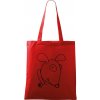 Nákupní taška a košík Plátěná taška Handy Crazy Pes červená černý motiv