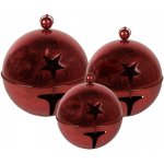 Clayre & Eef Set 3ks červená dekorace rolnička Bell - Ø 62 / Ø 52 / Ø 42 cm – Hledejceny.cz