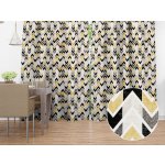 Biante Dekorační závěs Leona LN-064 Zlaté a černé cik cak proužky 130x140 cm – Zboží Mobilmania