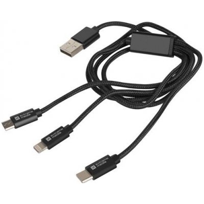 Natec NKA-1202 Extreme Media microUSB+ Lightning+ USB Typ-C to USB M, 1m