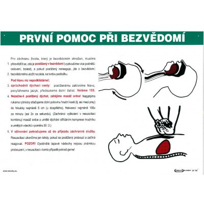 První pomoc při bezvědomí 420x297mm - plastová tabulka – Hledejceny.cz