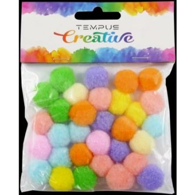 Tempus Kuličky pom poms bar.pastel mix 20 mm 30 ks – Zboží Mobilmania