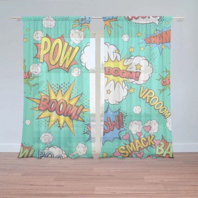 Sablio Záclony Komiks: 2ks 150x250cm – Hledejceny.cz