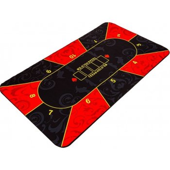 Garthen Skládací pokerová podložka, červená/černá, 200 x 90 cm