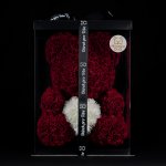 Medvídárek BIG Classic medvídek z růží 40cm dárkově balený - tmavě červený s bílým srdcem – Zboží Dáma