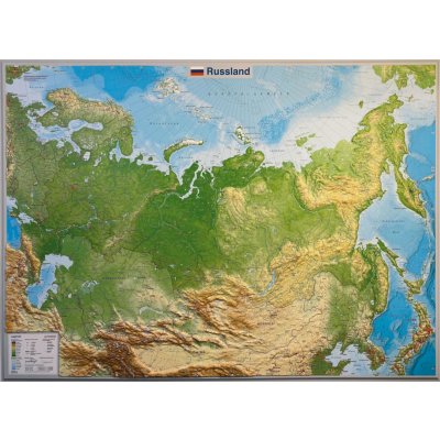 Georelief Rusko - plastická mapa 80 x 60 cm Varianta: bez rámu, Provedení: plastická mapa