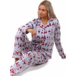 Šedé i červené dámské celopropínací Vánoční Santa Claus 1B1870 – Zbozi.Blesk.cz