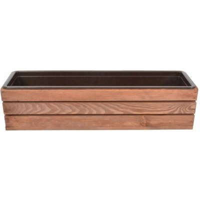 Rojaplast Truhlík MODERN 61 cm - s plastovým květináčem, hnědá – Zboží Dáma