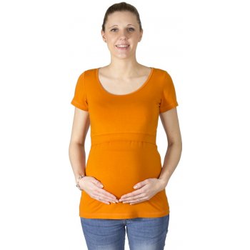 Rialto kojící a těhotenské tričko z modalu Delies oranžová 0639