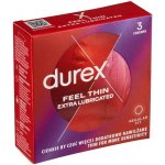 Durex Feel Thin Extra Lubricated Regular Fit 3 ks – Zboží Mobilmania