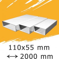 Mikawi Ploché ventilační potrubí 110x55 délka 2000 mm 59-1348