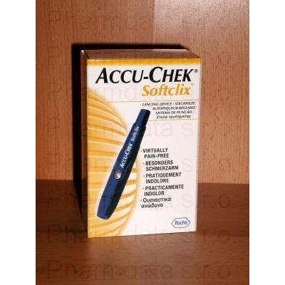 ROCHE DIABETES CARE GMBH AUTOLANCETA ACCU-CHEK SOFTCLIX ODBĚROVÉ PERO PRO BEZBOLESTNÝ VPICH,NASTAVENÍ HLOU