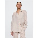 GAP lněná oversize košile Big Shirt béžová – Zbozi.Blesk.cz