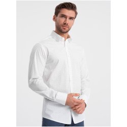 Ombre Clothing pánská vzorovaná košile bílá