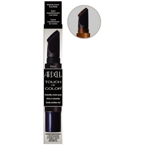 Barva na vlasy Ardell Touch Of Color Black rychlé zakrytí odrostlých kořínků vlasů a šedin černá 6 ml