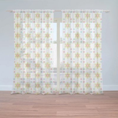 Sablio Záclony Barevné kytičky: 2ks 150x250cm – Hledejceny.cz