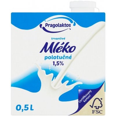 Pragolaktos Trvanlivé polotučné mléko 1,5% 0,5 l