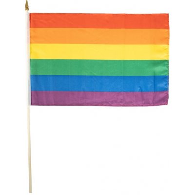 Vlajka na tyčce DUHOVÁ LGBT 30 x 45 cm – Zboží Dáma
