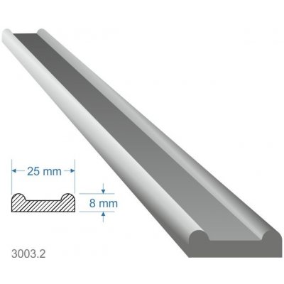 pásovina plochá B, 25x8x6000mm, čierna S235, cena za 1ks(2m) – Zboží Mobilmania