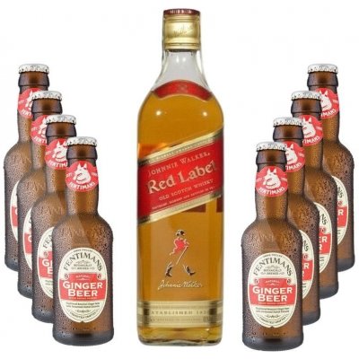 Johnnie Walker Red Label 40% 1 l a Fentimans Ginger Beer 8 x 0,2 l (set)