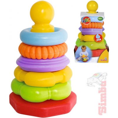 Simba Baby pyramida navlékací věžička 20cm s kroužky plast pro miminko s4018158 – Zbozi.Blesk.cz