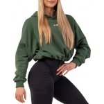 Nebbia Volná crop mikina s kapucí Iconic 421 tmavě zelená – Zboží Dáma