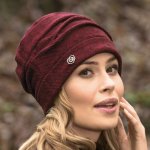 Krumlovanka dámská čepice se skládaným lemem W-0513/Z4P vínová – Sleviste.cz