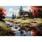 NORIMPEX Diamantové malování Dům u řeky 30 x 40 cm – Sleviste.cz