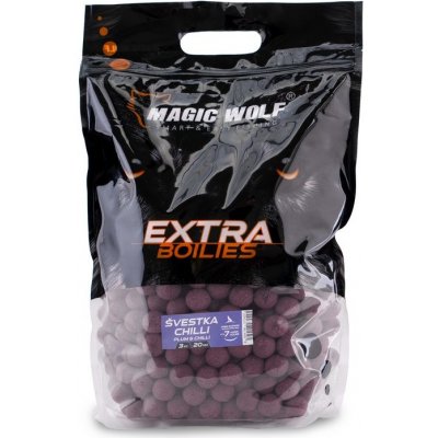 Magic Wolf Boilies Extra 3 kg 20 mm Švestka / chilli – Zboží Dáma