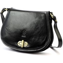 Černá středně velká kožená crossbody kabelka Florence no. 873