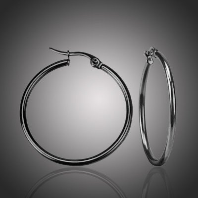 Victoria Filippi Stainless Steel ocelové náušnice Noema Black kruhy chirurgická ocel E18110-3/3 černá – Zboží Mobilmania