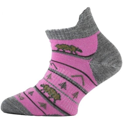 Lasting TJM kotníčkové dětské merino ponožky růžová – Zboží Mobilmania