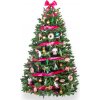 Vánoční stromek LAALU Ozdobený stromeček ŠŤASTNÉ A RŮŽOVÉ 180 cm s 115 ks ozdob a dekorací
