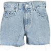 Dámské šortky Tommy Jeans Džínové šortky dámské hladké high waist DW0DW17644 modrá