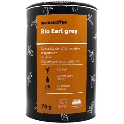 Mamacoffee černý čaj Earl Grey Organic sypaný Tradiční 70 g