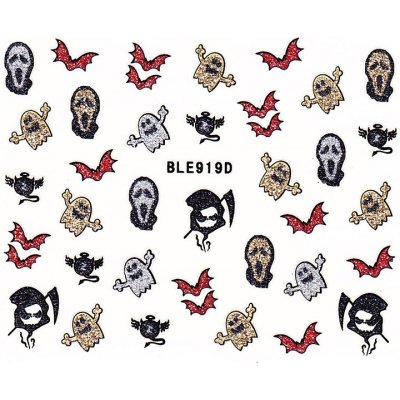Samolepky na nehty glitrové Halloween 919D – Zboží Dáma