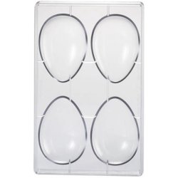 Martellato Polykarbonátová forma na polovinu čokoládového vejce 4 ksx70g 72x105 mm 20U105N Half Egg Moulds