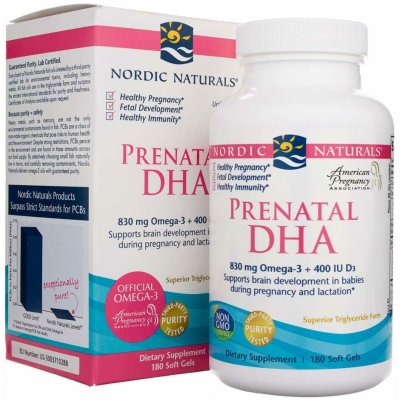 Nordic Naturals Prenatální DHA Natural 180 kapslí – Hledejceny.cz