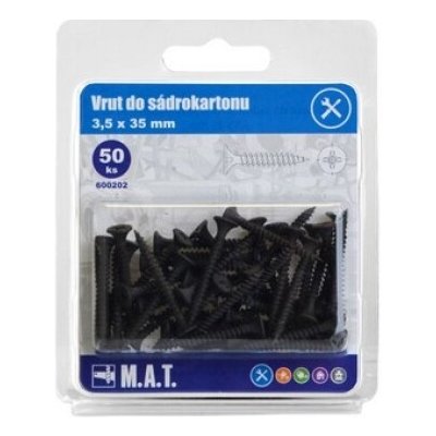 M.A.T. Group Vruty do sádrokartonu 3,5 x 35mm fosfátované jemný závit (50ks) – Hledejceny.cz