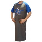 Xcena pánská noční košile s čepičkou kr.rukáv šedo modrá – Zboží Dáma