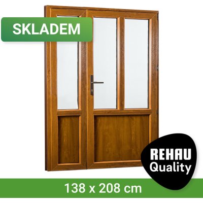 REHAU Smartline+ pravé Bílá dovnitř / Zlatý dub ven 138 x 208 cm – Hledejceny.cz