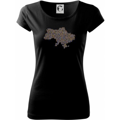 Mapa Ukrajiny panáčci Pure dámské triko Černá – Zboží Mobilmania