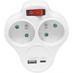 Ecolite XQFZBK-01/3 2x kulatá, USB-A+ USB-C – Hledejceny.cz