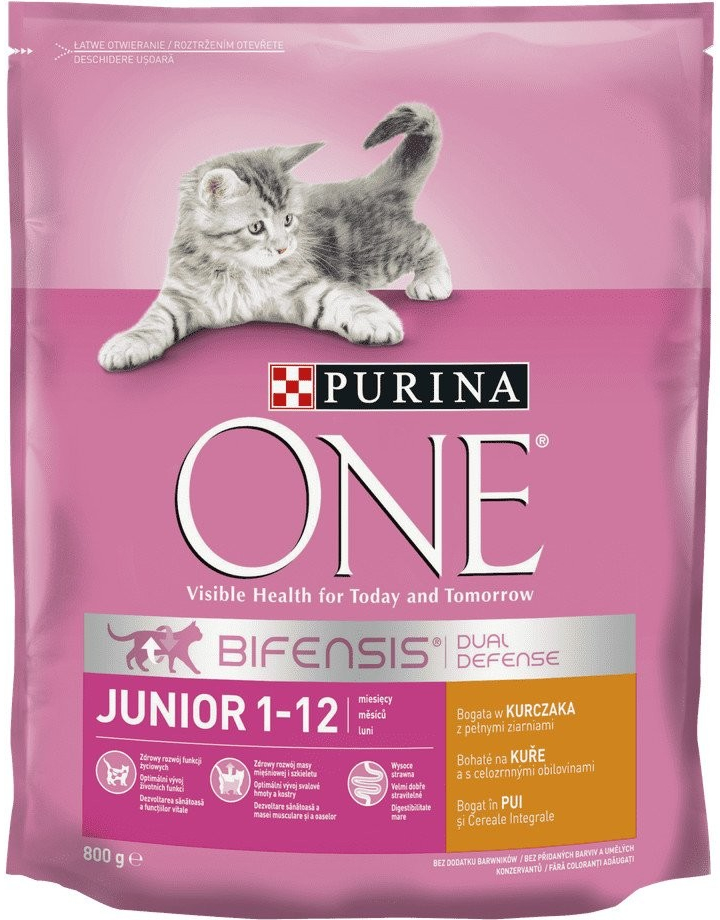 Purina ONE Bifensis Junior s kuřecím a celozrnnými obilovinami 800 g