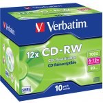 Verbatim CD-RW 700MB 8-12x, jewel, 10ks (43148) – Zboží Živě
