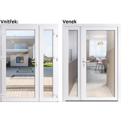 Soft Dvoukřídlé vchodové 3/3 sklo čiré Bílá/bílá levé 150 x 200 cm – Hledejceny.cz
